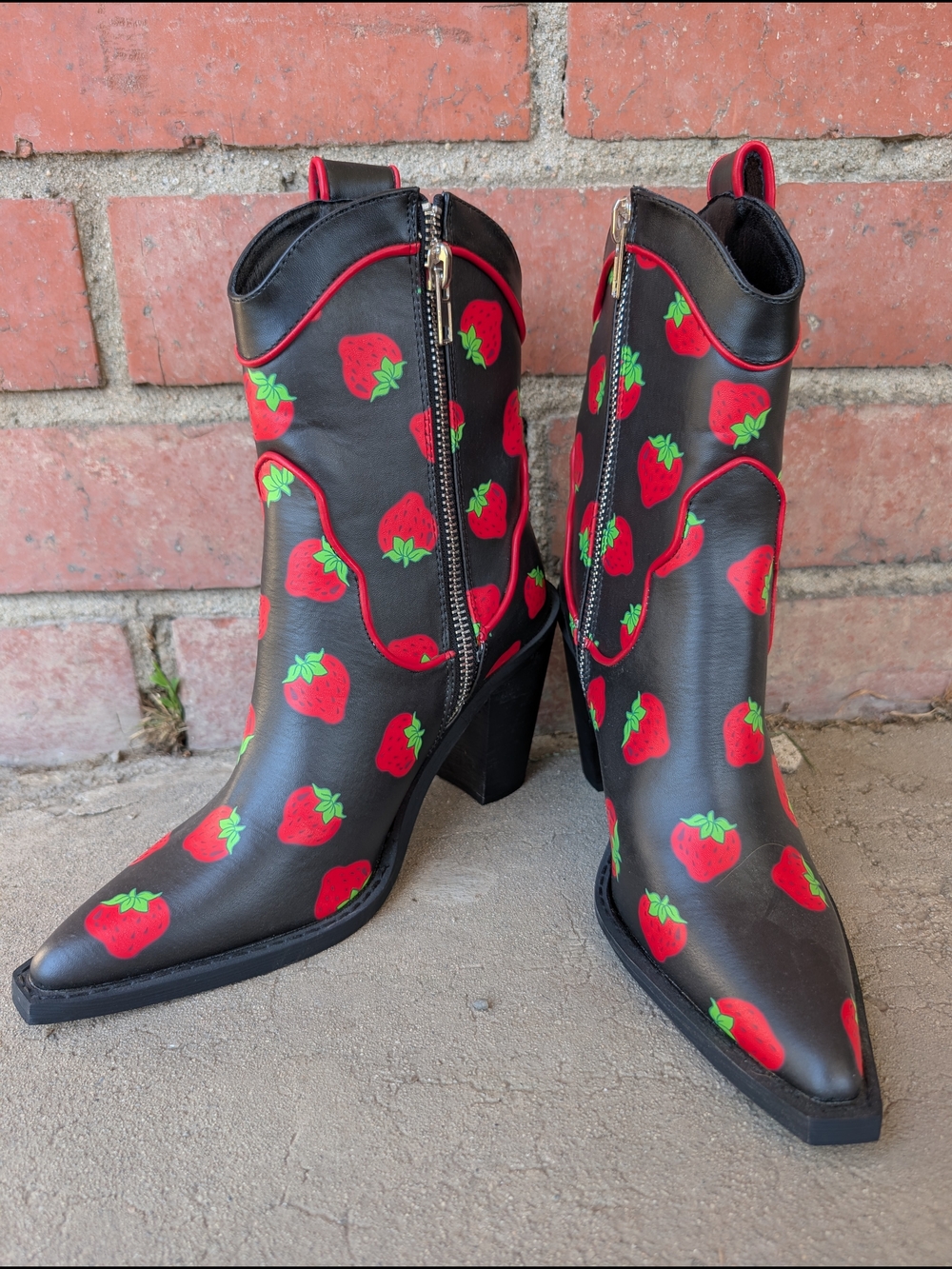 Dolls Kill X Strawberry Shortcake Cowboy Boots - Picture 2 of 3